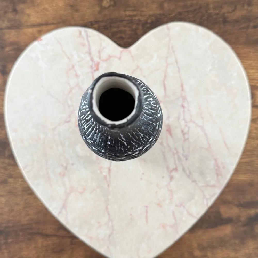 Black and White Textured Vase
